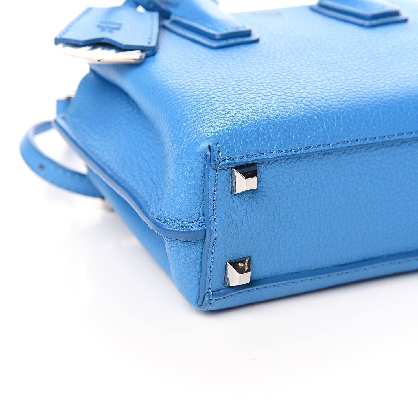 Grained Calfskin X-Mini Milla Tote Tile Blue
