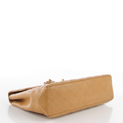 Chanel Caviar Quilted Jumbo Single Flap Beige 4 of 9