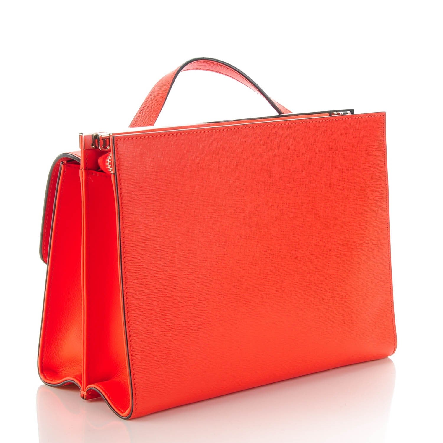 Fendi Vitello Elite Flamingo Demi Jour Shoulder Bag Papavero 3 of 8