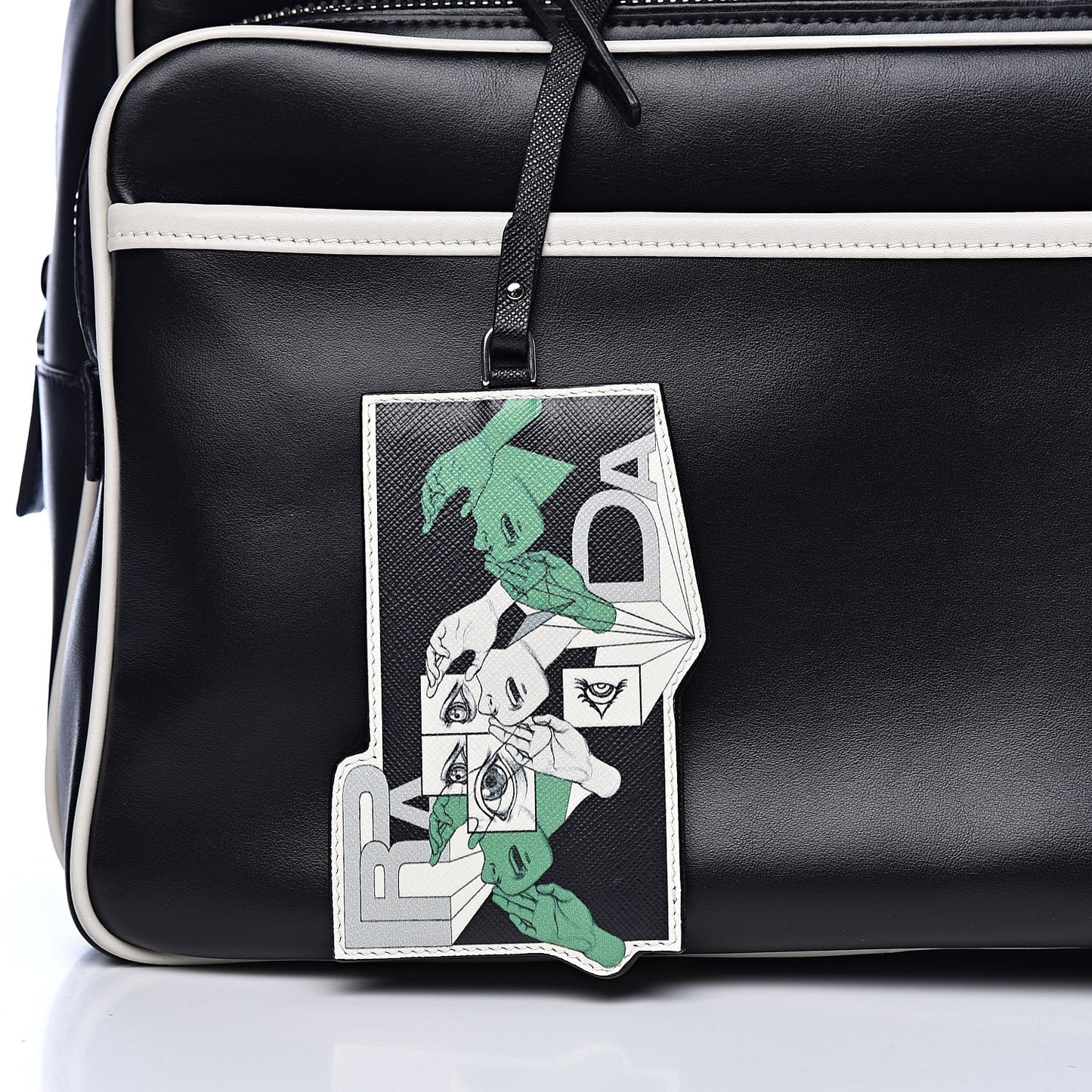 X JAMES JEAN Vitello Comic Print Duffle Black Talco