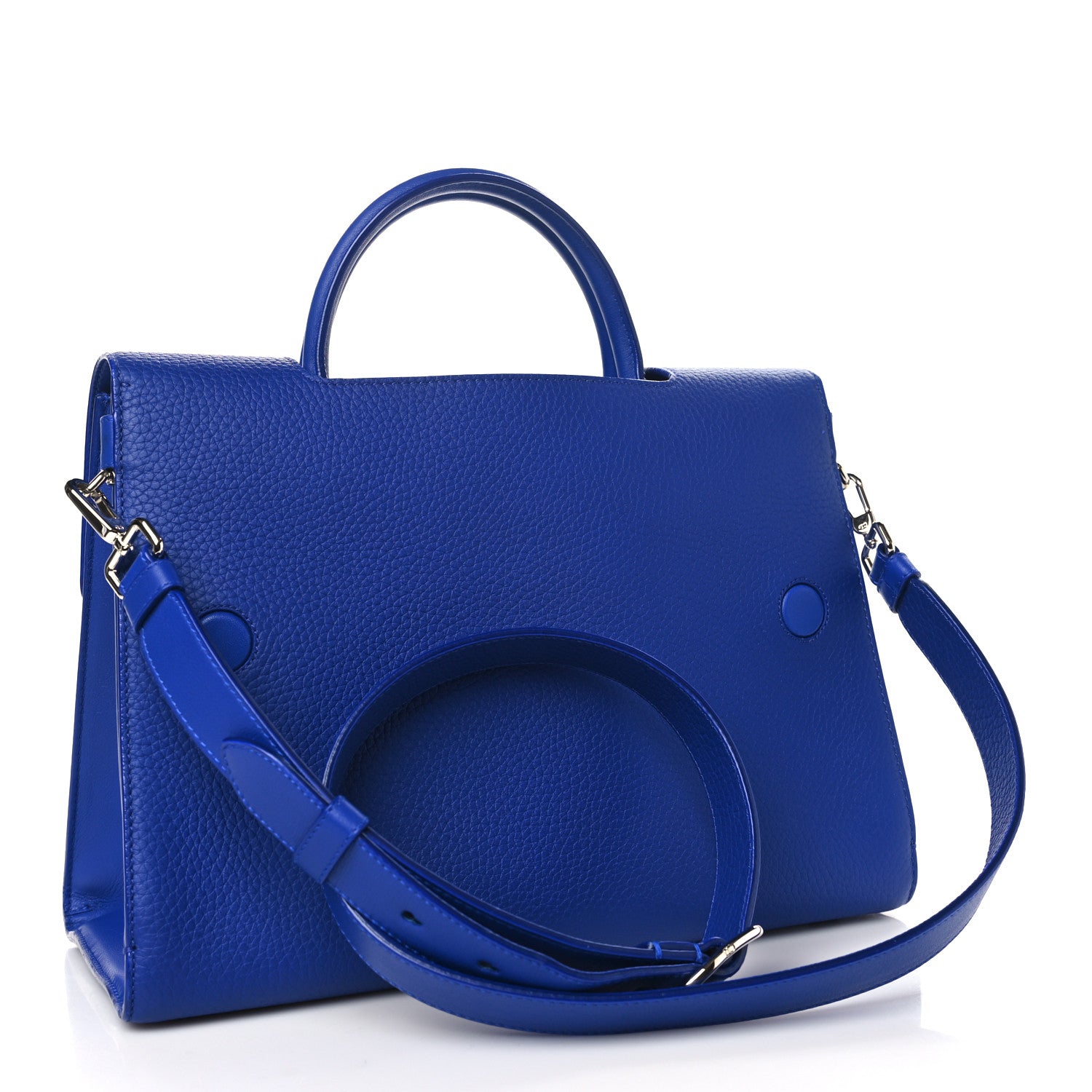 Christian Dior Grained Calfskin Medium Diorever Flap Blue 3 of 10