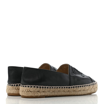 Chanel Lambskin CC Espadrilles 38 Black 4 of 8