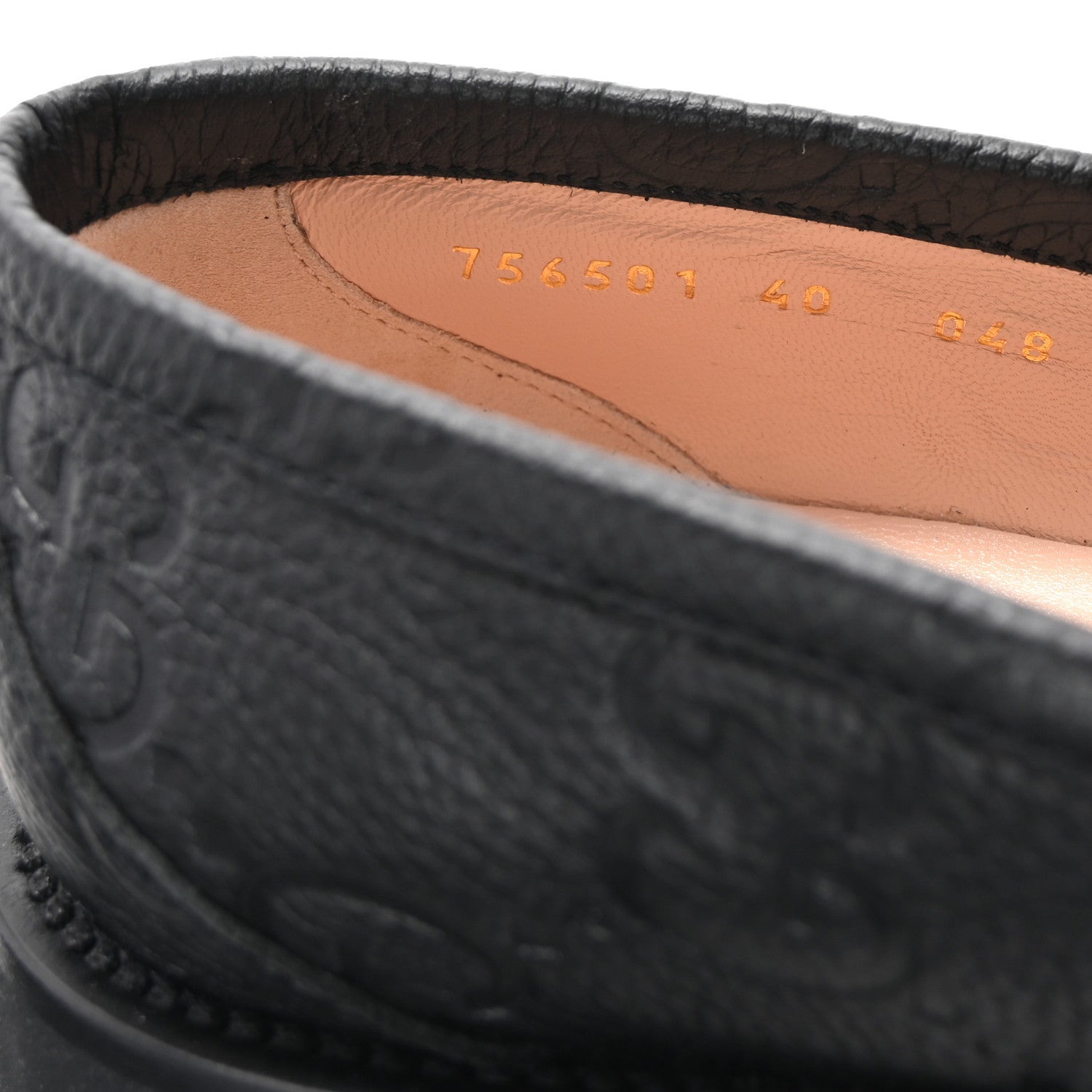 Gucci Piuma Calfskin Embossed Womens Platform Lug Sole Loafers 40