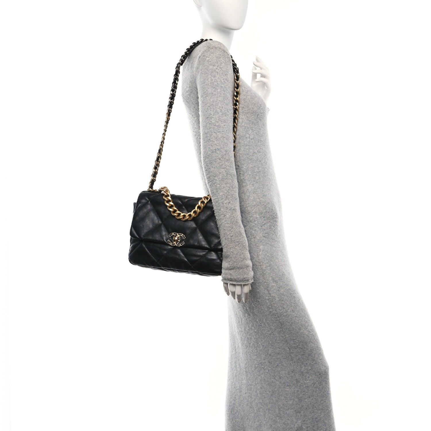 Chanel Lambskin Quilted Large Chanel 19 Flap Black 2 of 11