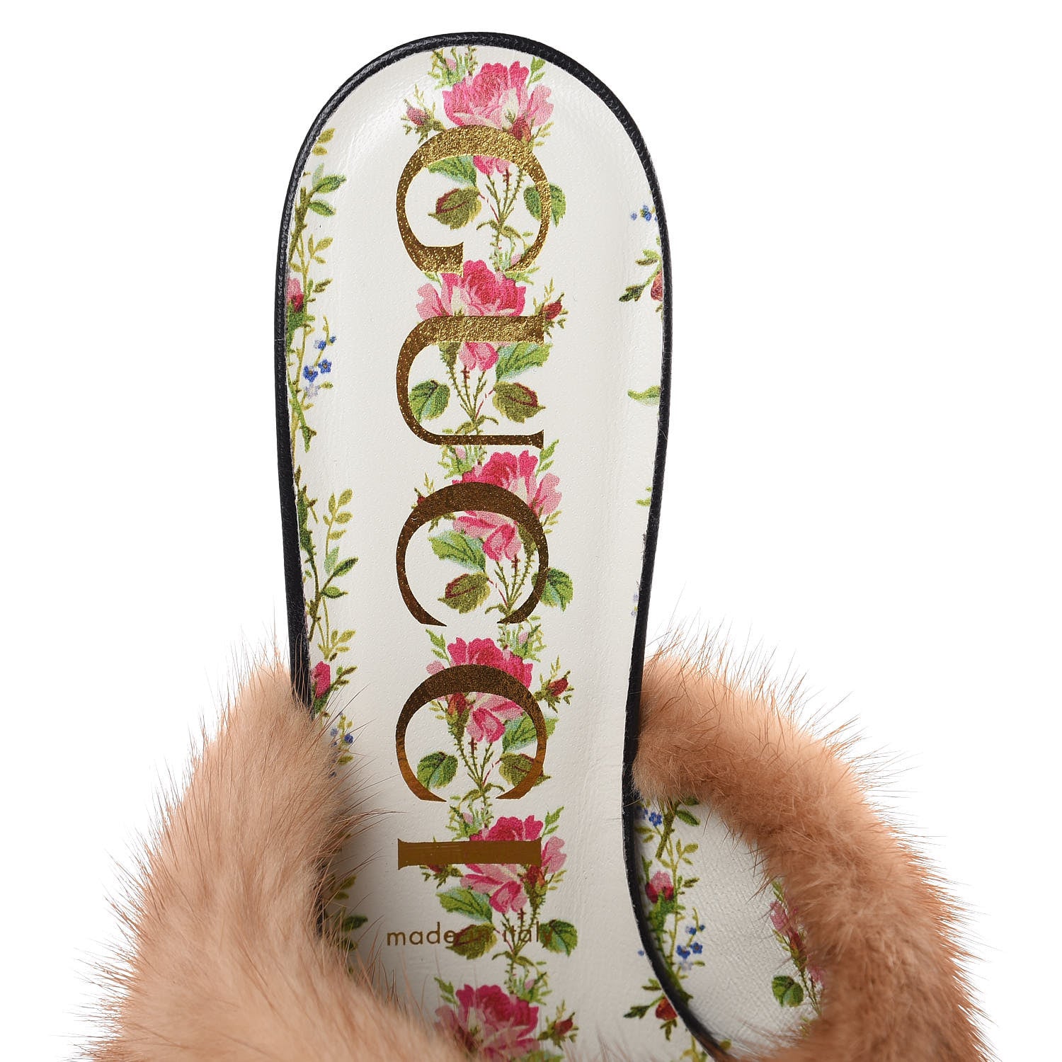 Gucci Mink Malaga Kid Crystal Candy Mules 39 Light Brown Black 7 of 8