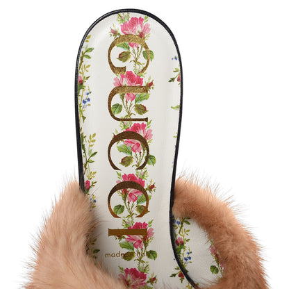 Gucci Mink Malaga Kid Crystal Candy Mules 39 Light Brown Black 7 of 8