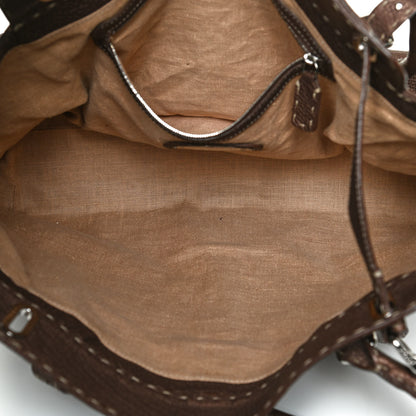 Fendi Calfskin Romano Selleria Large Villa Borghese Tote Bronze 4 of 14