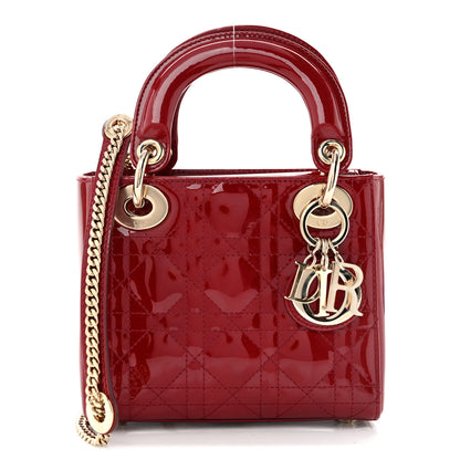 Christian Dior Patent Cannage Mini Lady Dior Red 1 of 10