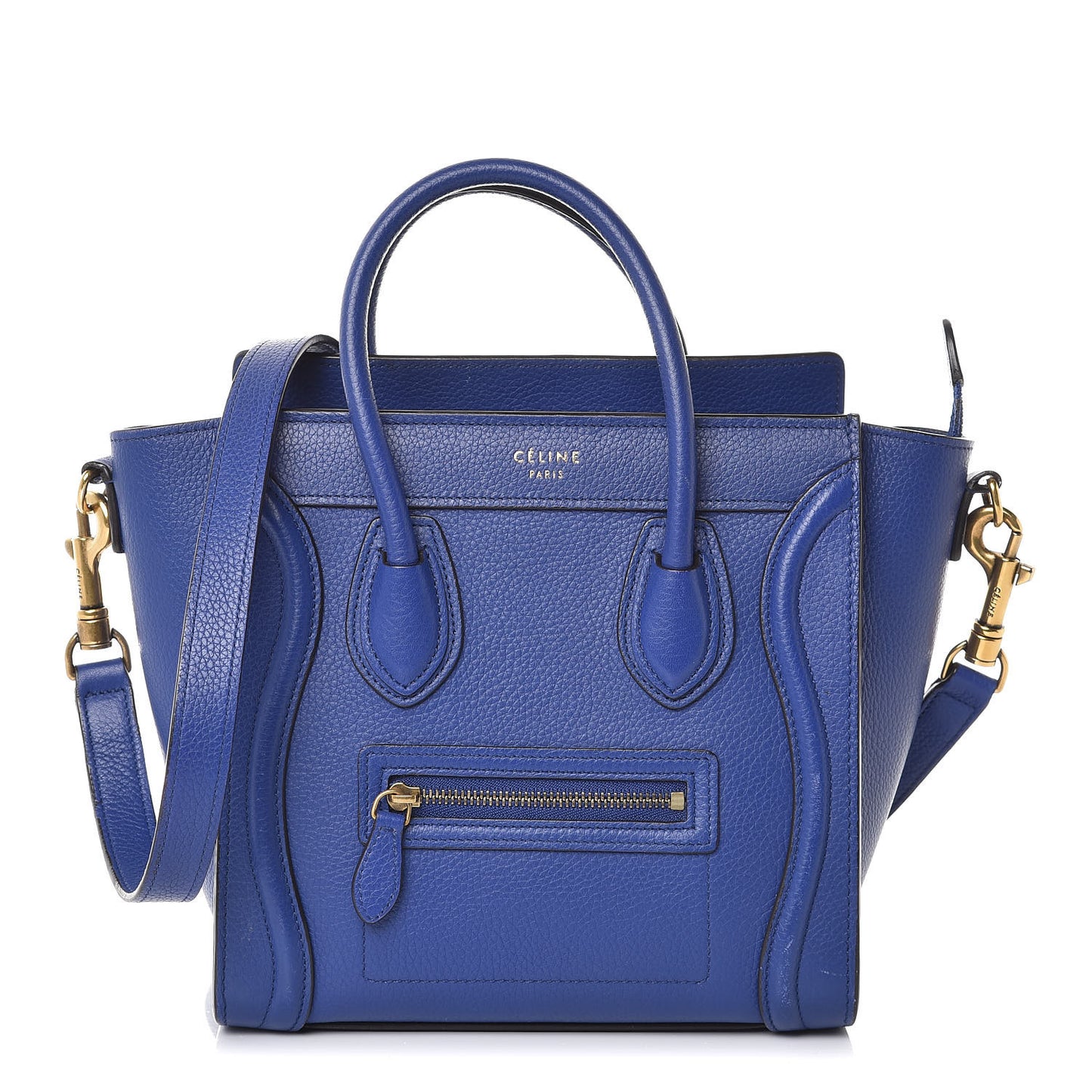 Drummed Calfskin Nano Luggage Indigo