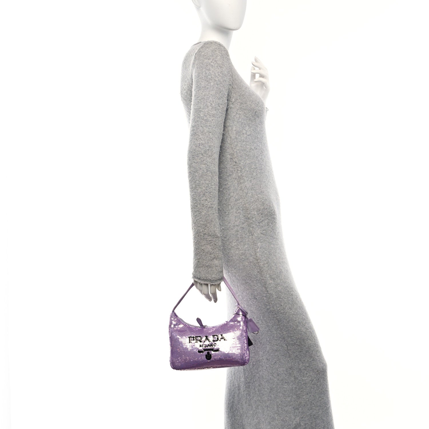 Prada Paillettes Sequin Mini Re-Edition 2000 Bag Lilium Black 2 of 9