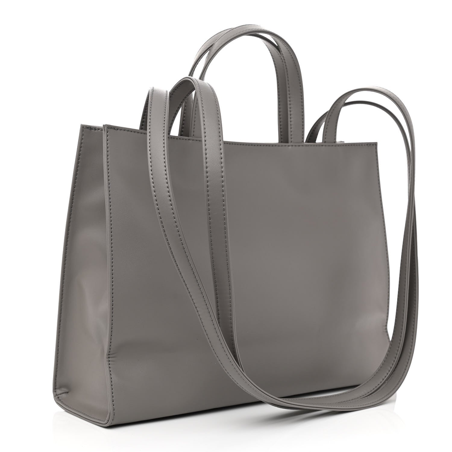 Telfar Vegan Leather Medium Shopping Bag Grey 3 of 9