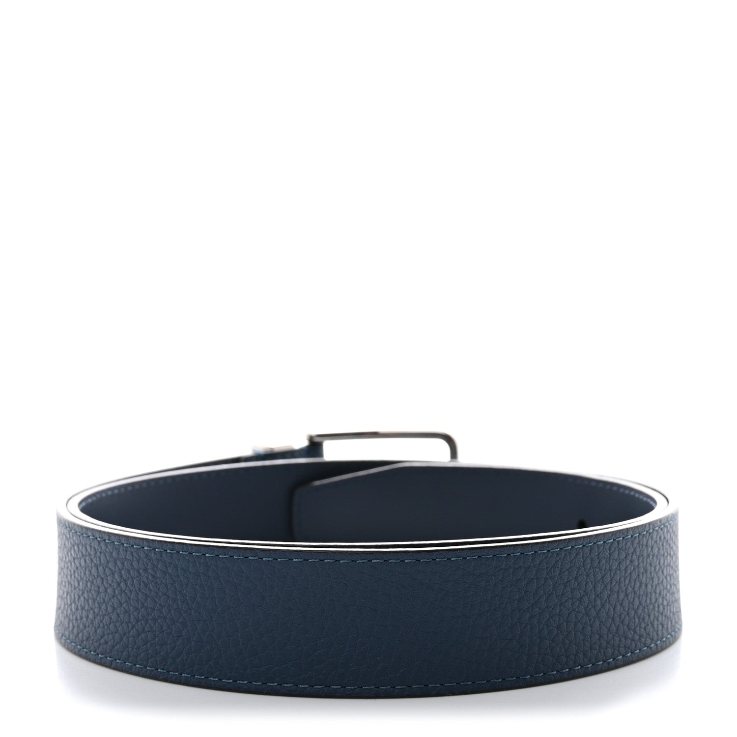 Louis Vuitton Taurillon 35mm Pont Neuf Belt 95 38 Blue 2 of 7