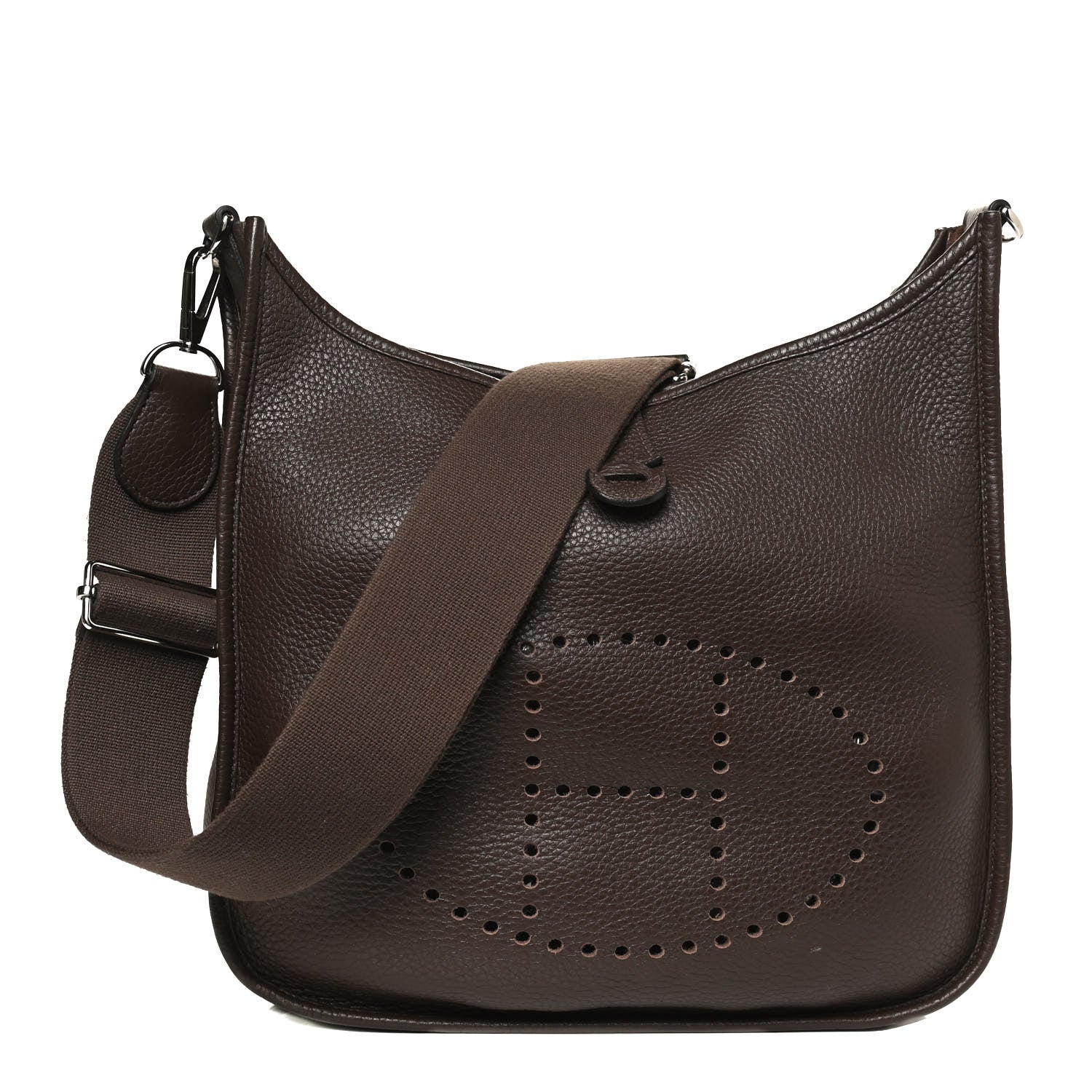 Hermes Taurillon Clemence Evelyne III PM Chocolate 2 of 16