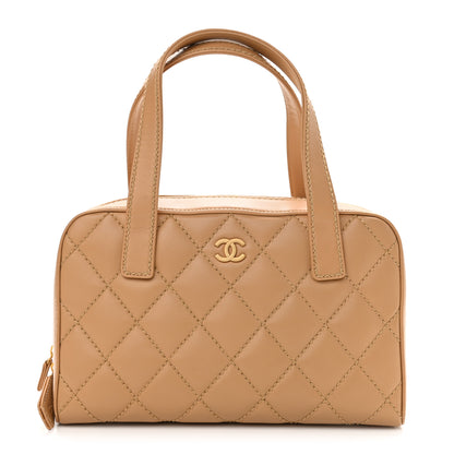 Chanel Calfskin Stitch Surpique Bowler Beige 1 of 10