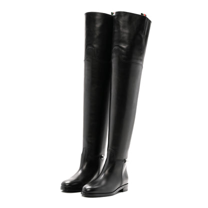 Gucci Calfskin Slim Horsebit Over The Knee High Boots 37 Black 3 of 10