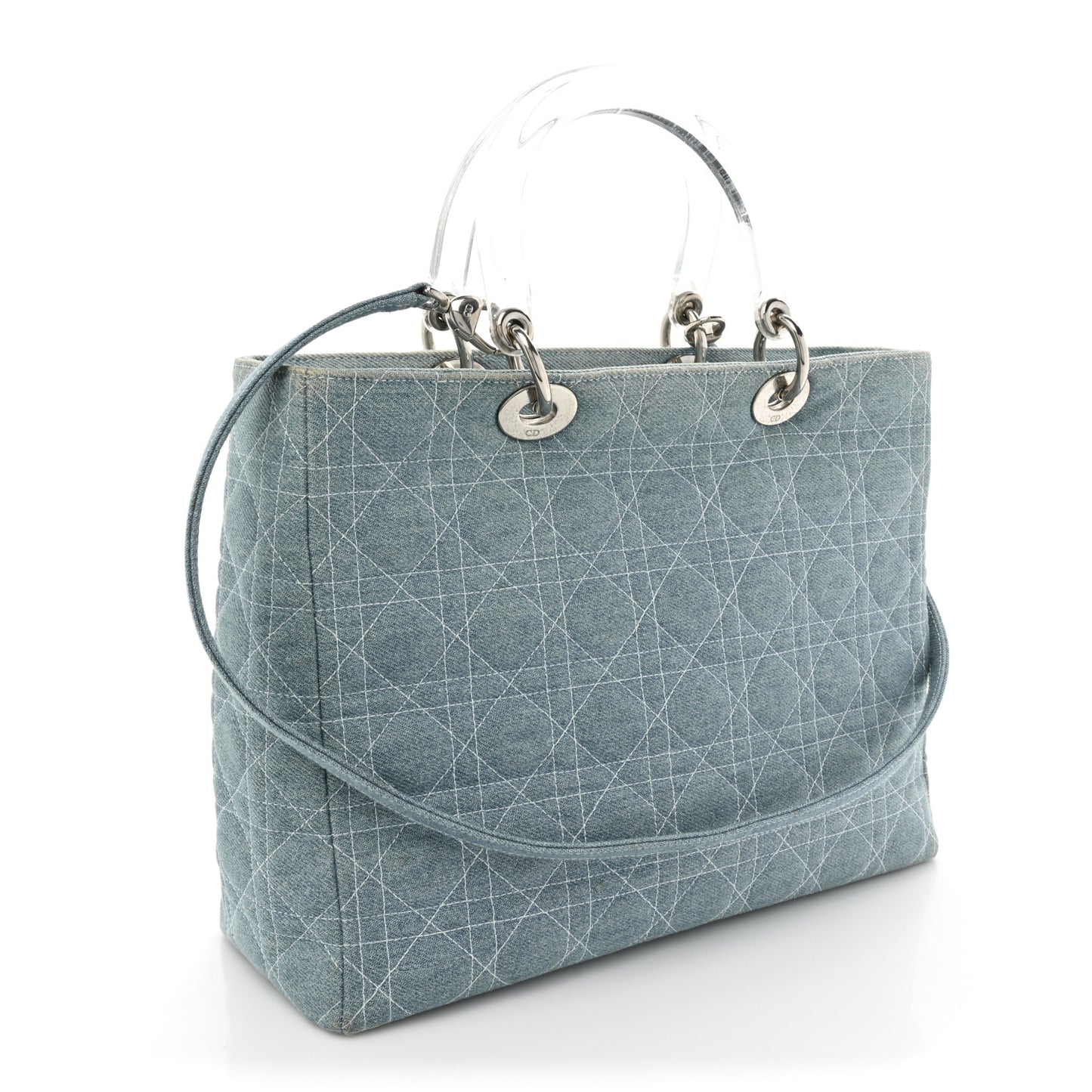 Denim Cannage Large Lady Dior Light Blue