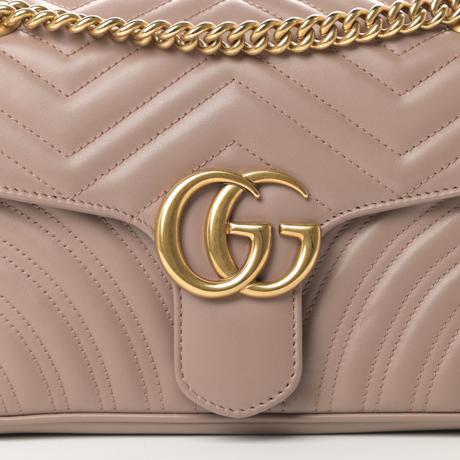 Gucci Calfskin Matelasse Small GG Marmont Shoulder Bag Porcelain Rose 8 of 11