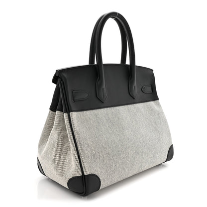 Hermes Toile Swift Birkin 30 Black Black 3 of 10