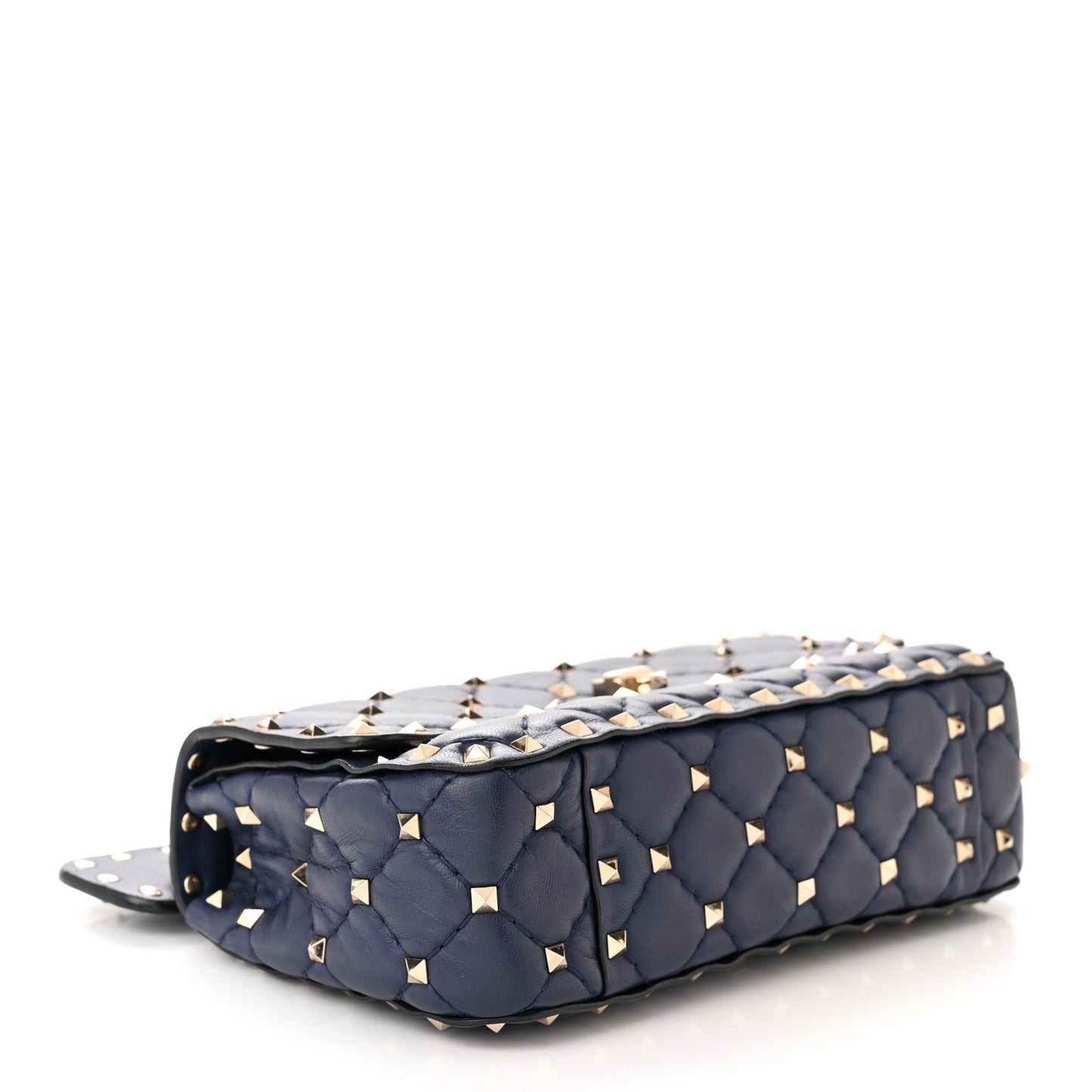 Nappa Small Rockstud Spike Shoulder Bag Pure Blue