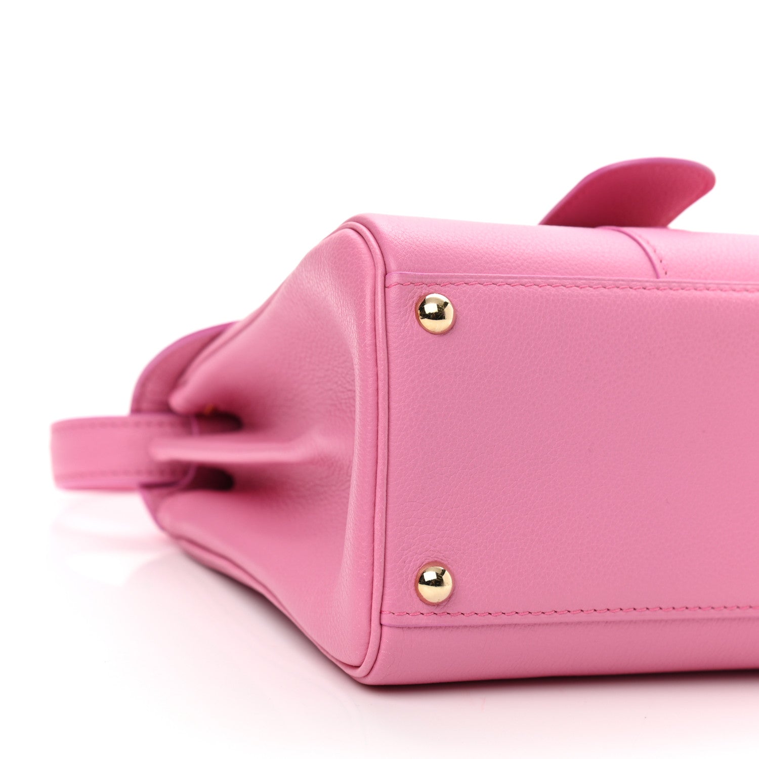 Delvaux Grained Calfskin Mini Brillant Satchel Flamingo 8 of 9