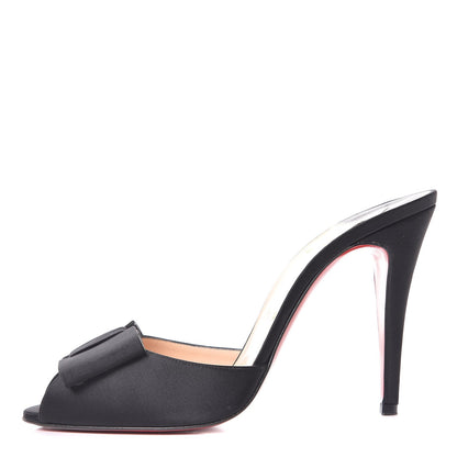 Christian Louboutin Satin Joli Noeud 957 Slides 40 Black 1 of 10