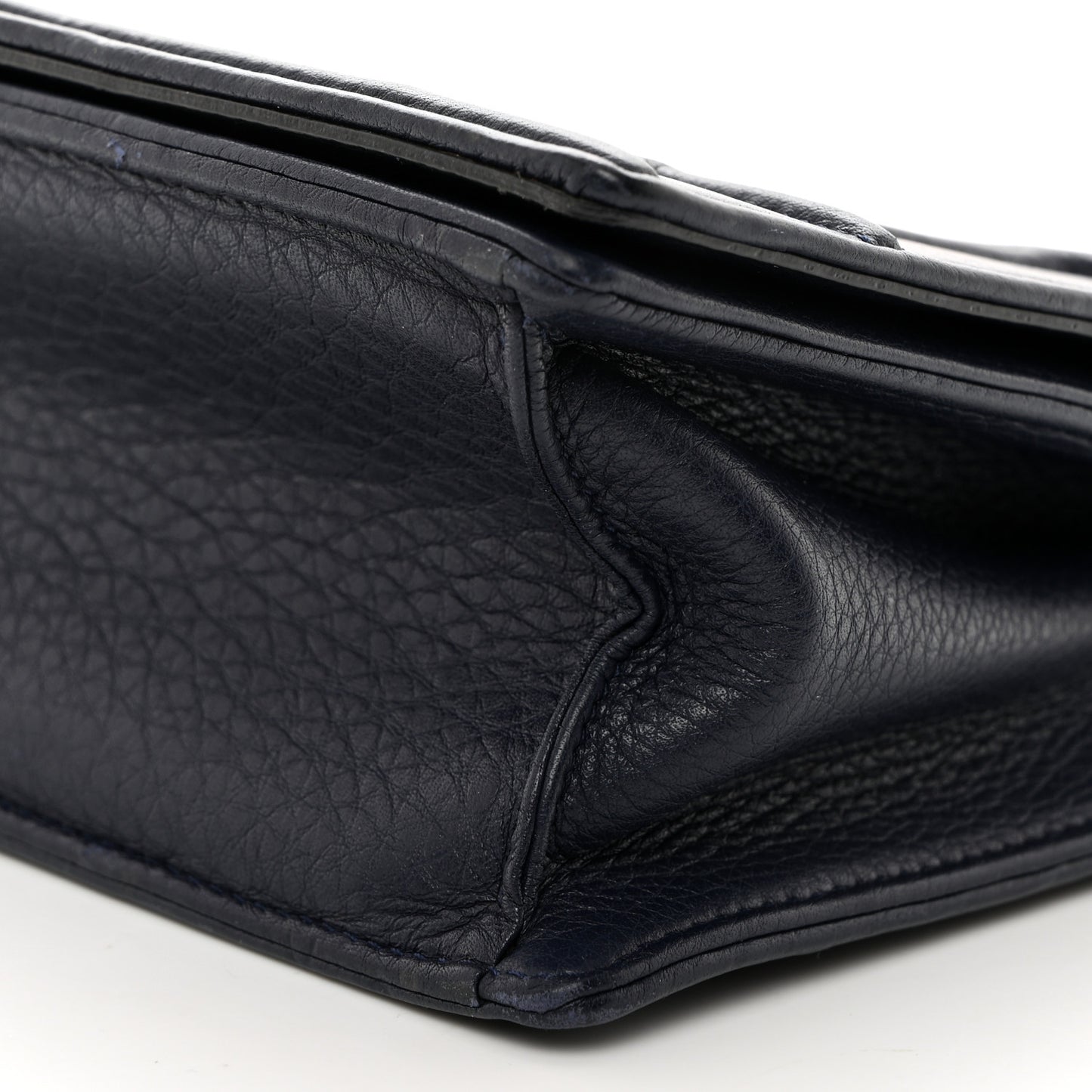 Grained Calfskin Medium Diorama Flap Bag Indigo Blue