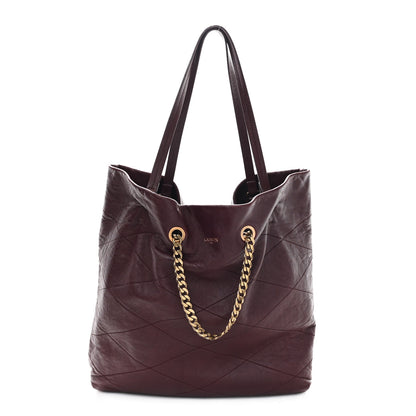 Lanvin Lambskin Quilted Carry Me Tote Burgundy 1 of 9