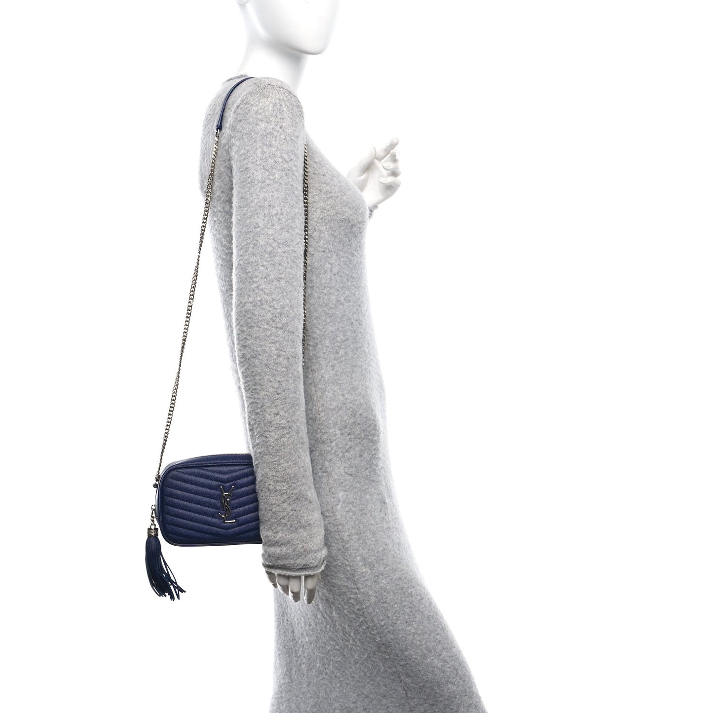Grain De Poudre Matelasse Monogram Mini Lou Camera Bag Azure Blue