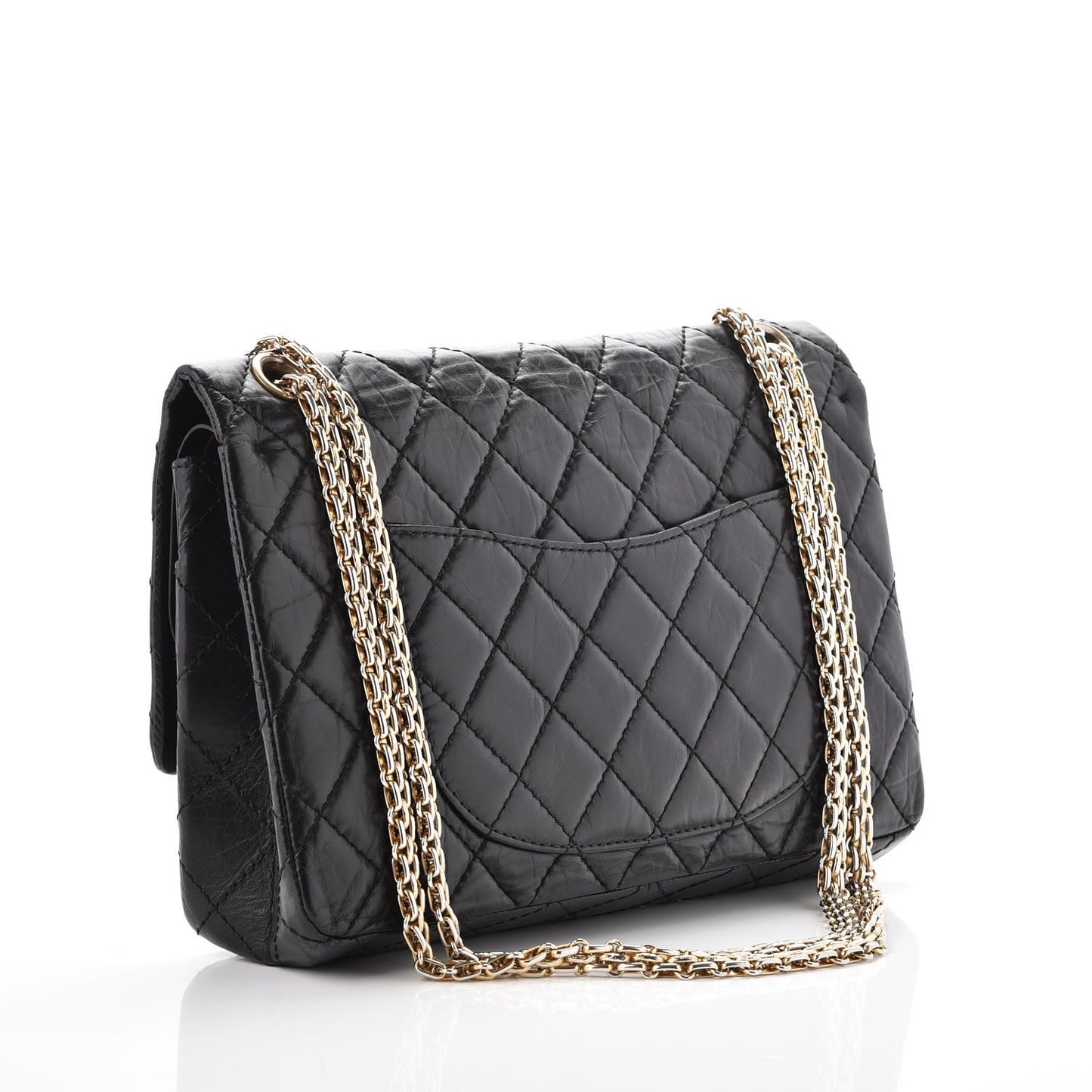 Aged Calfskin Quilted 2.55 Reissue 226 Flap Black