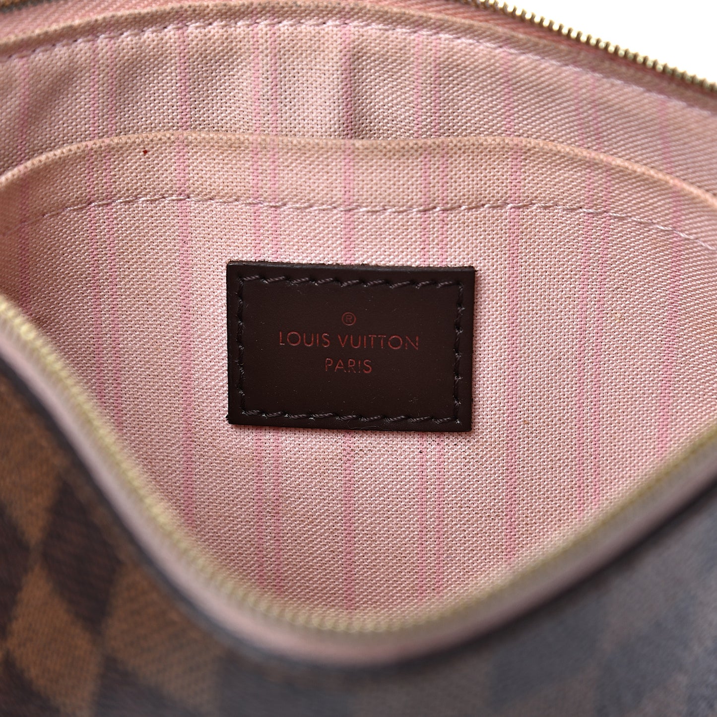 Damier Ebene Neverfull MM GM Pochette Rose Ballerine