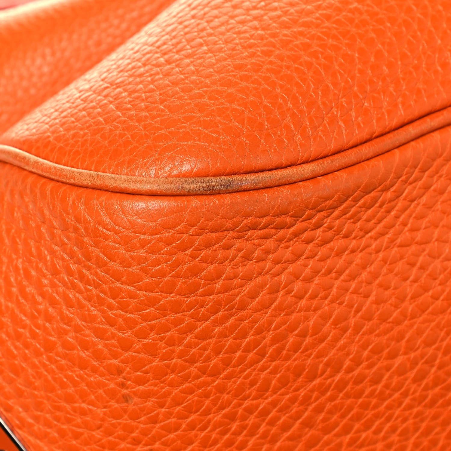 Prada Vitello Daino Lizard Shoulder Bag Orange 9 of 16