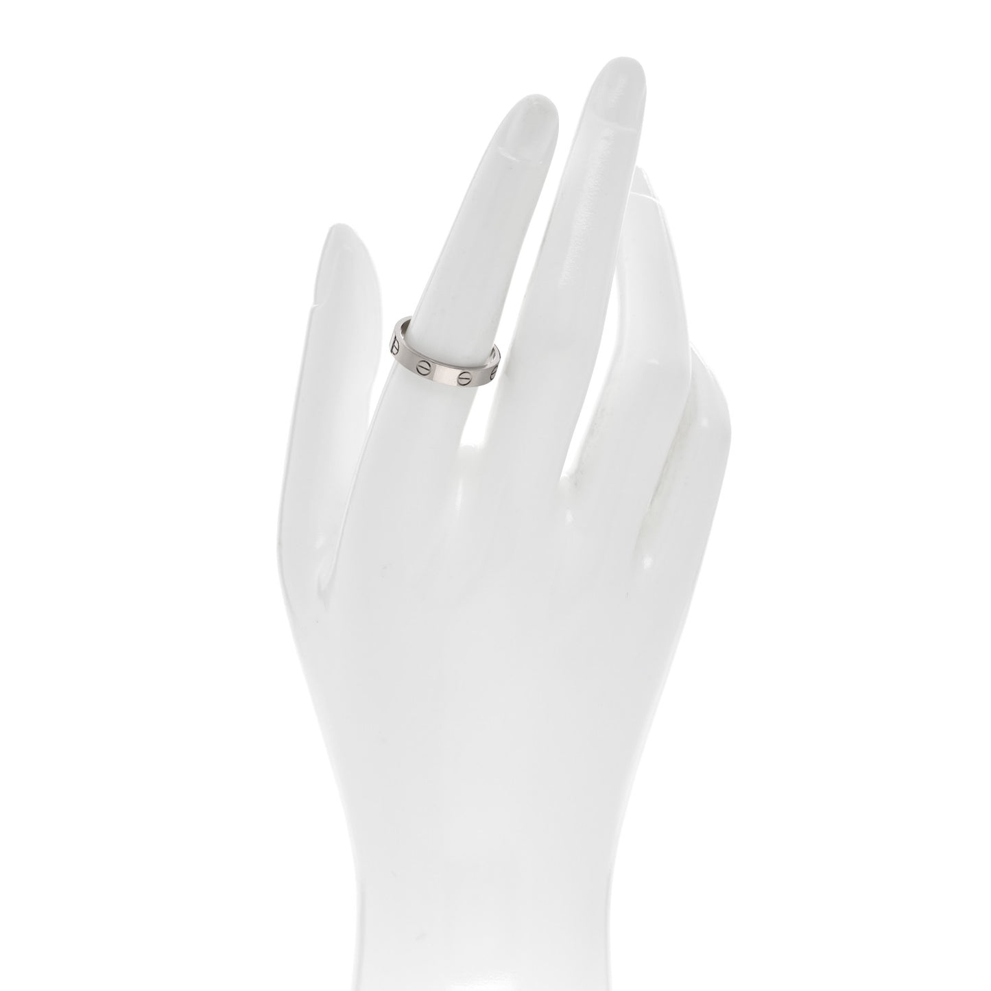 18K White Gold 3.5mm LOVE Wedding Band Ring 55 7.25