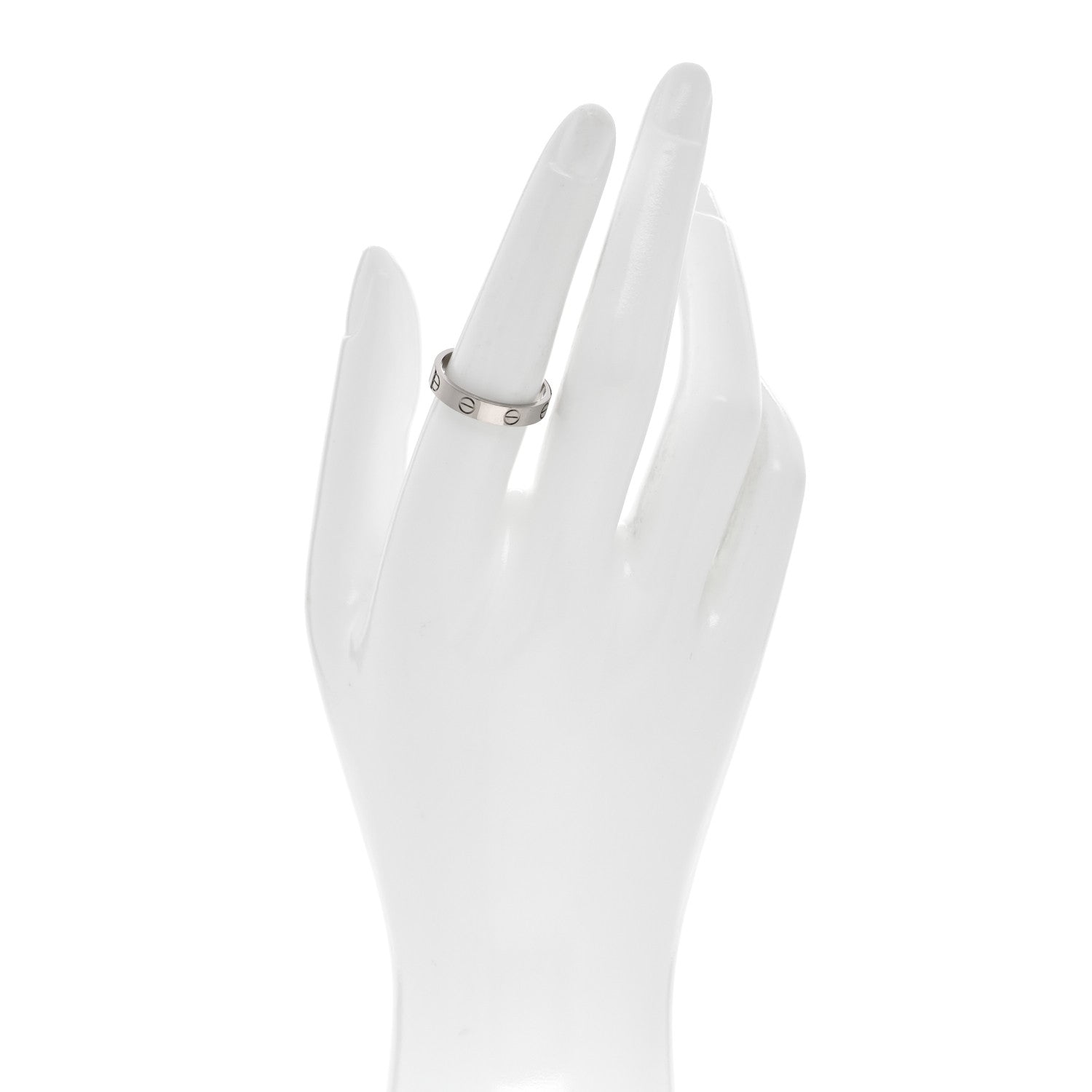 Cartier 18K White Gold 3.5mm LOVE Wedding Band Ring 55 7.25 2 of 5