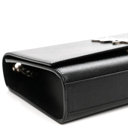 Saint Laurent Grain De Poudre Medium Classic Monogram Kate Satchel Black 8 of 9