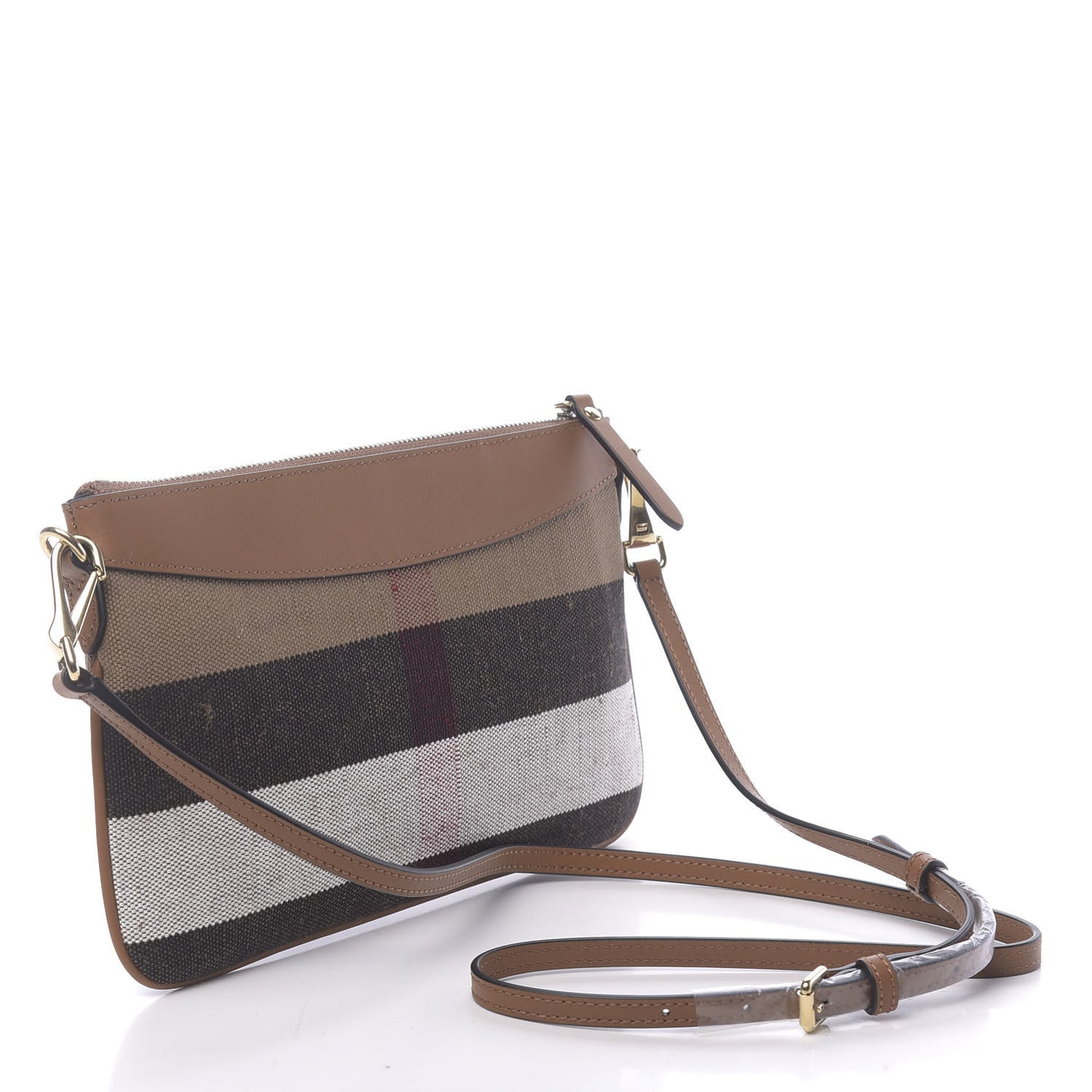 Mega Check Peyton Crossbody Clutch Bag Tan