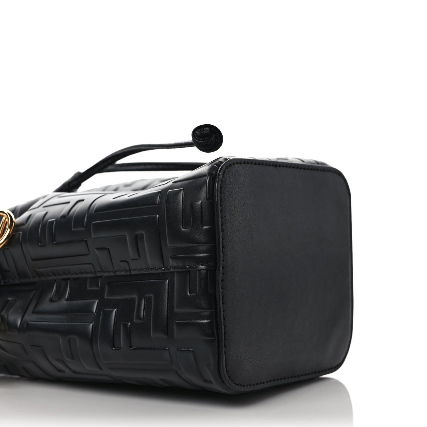 Fendi Vitello Liberty F is Fendi FF 1974 Embossed Mini Mon Tresor Bucket Bag Black 8 of 9
