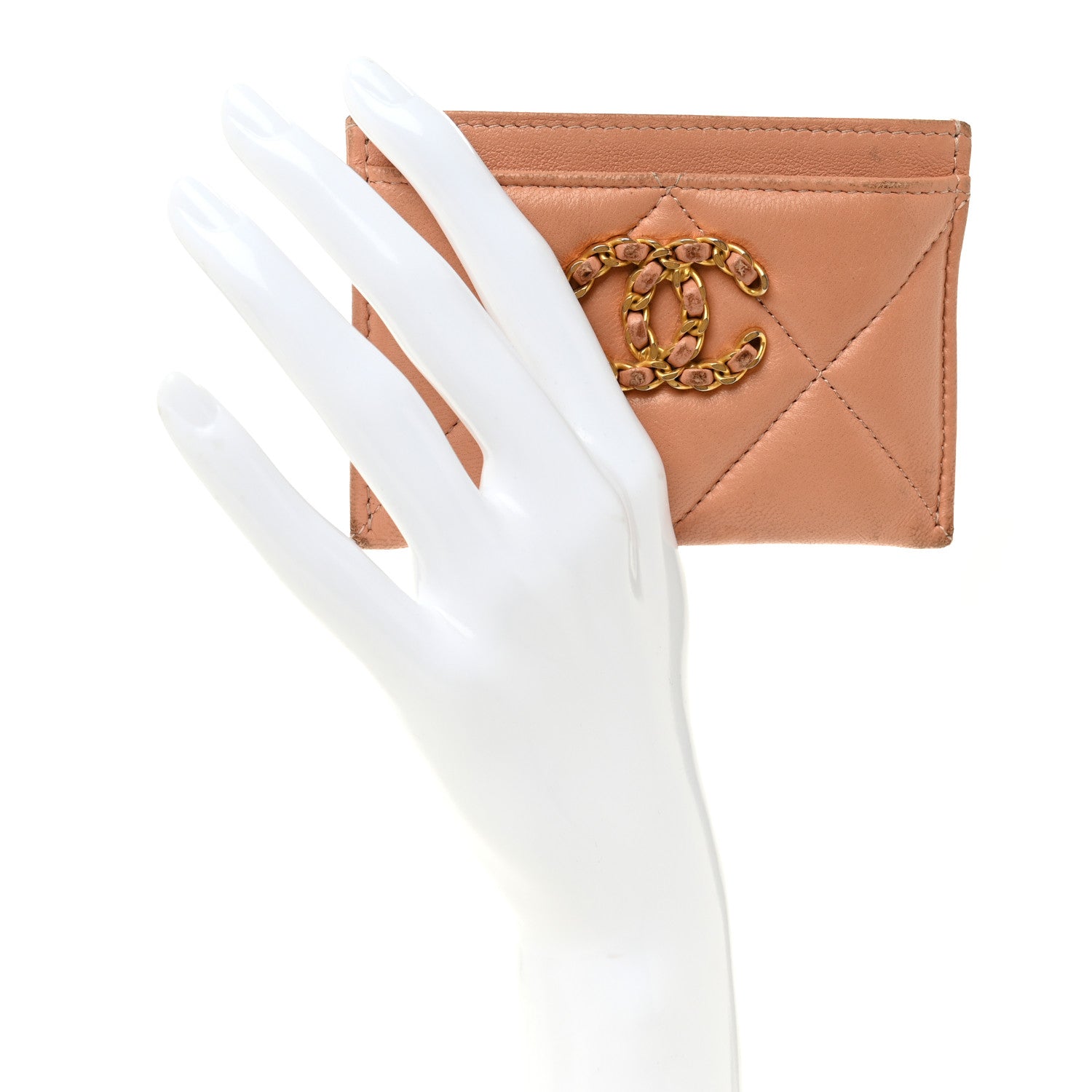 Chanel Lambskin Quilted 19 Card Holder Beige 2 of 10