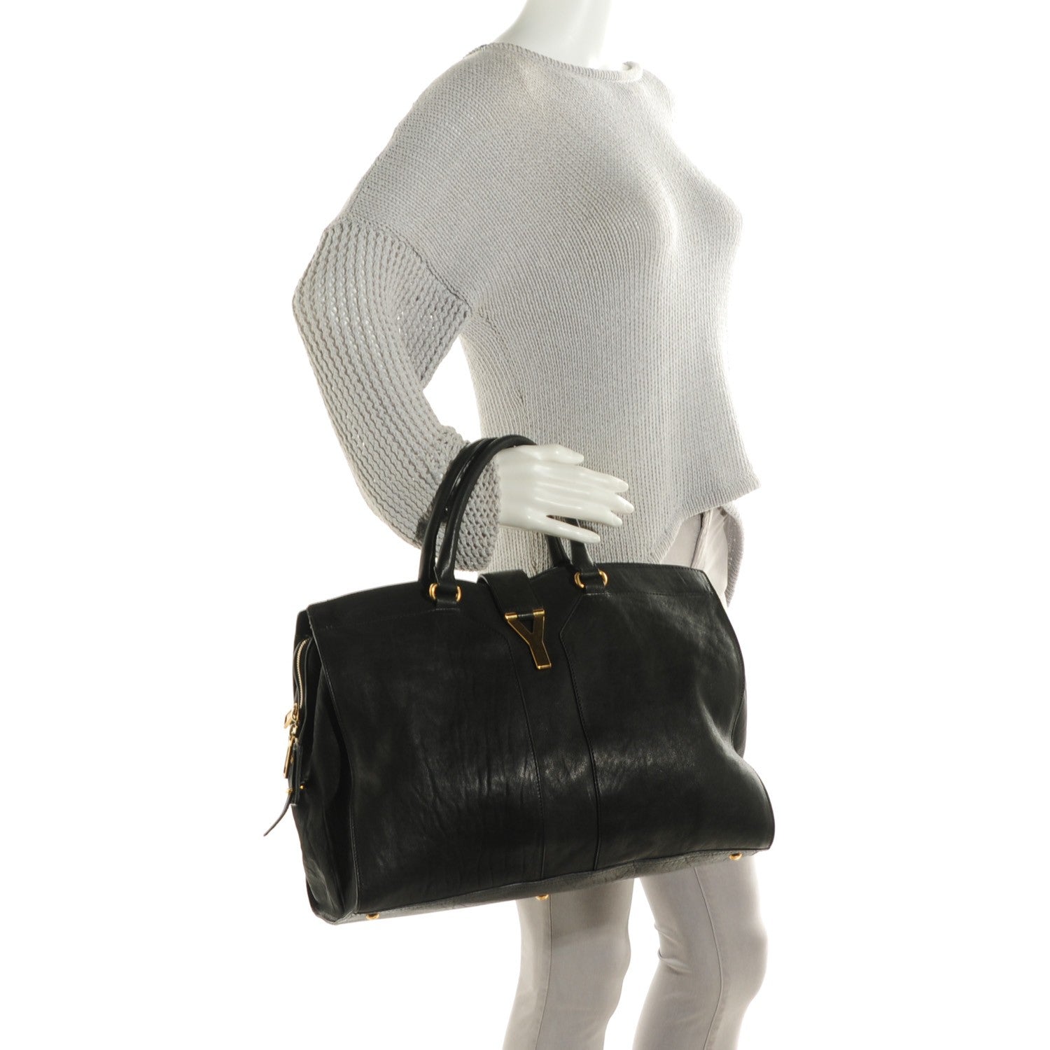 Saint Laurent Sheepskin Large Cabas ChYc Black 2 of 8