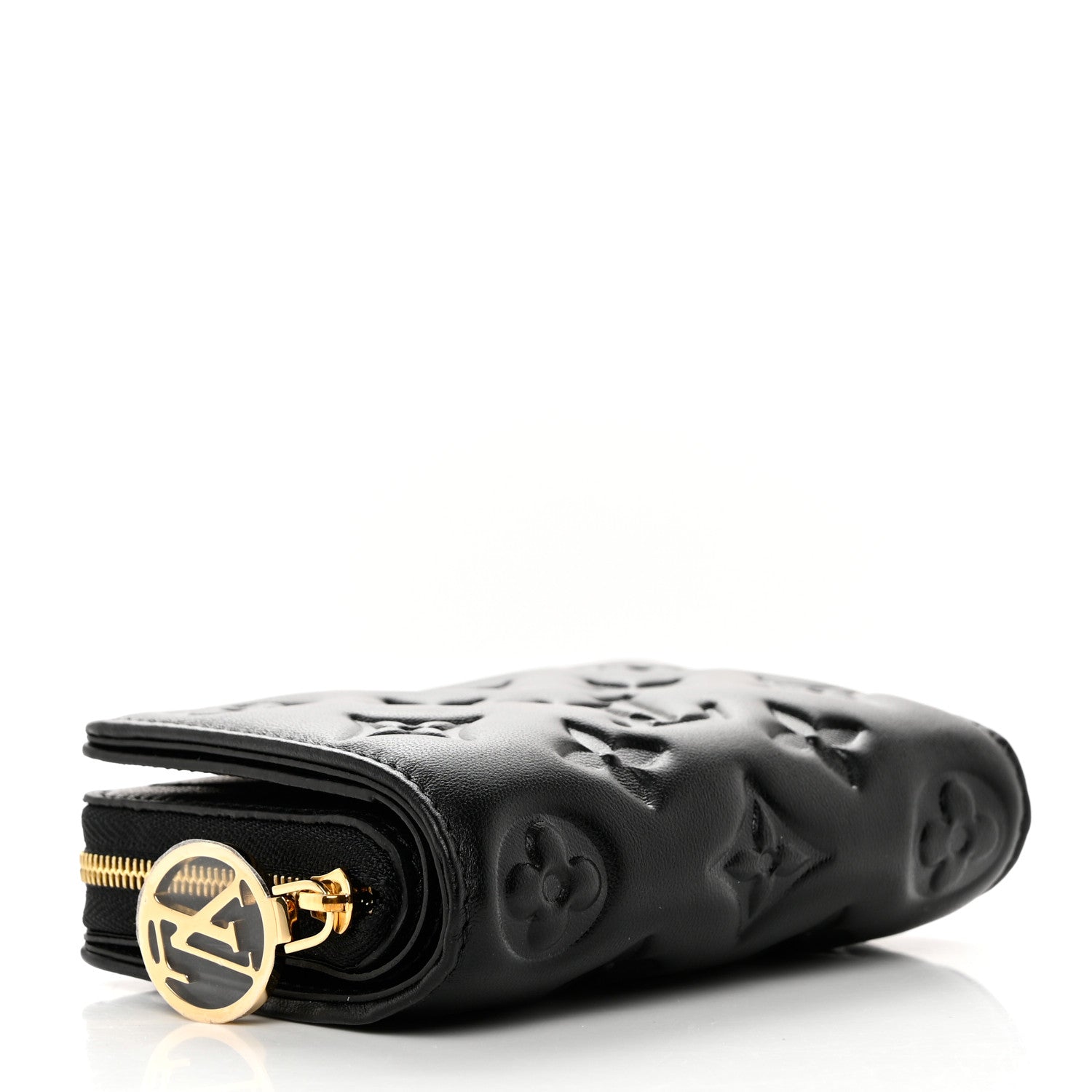 Louis Vuitton Lambskin Embossed Monogram Lou Coussin Wallet Black 4 of 7