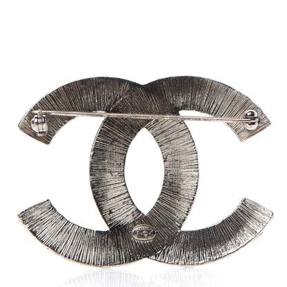 Chanel Baguette Crystal CC Brooch Silver 3 of 5