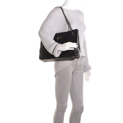 Chanel Aged Calfskin Quilted Reissue 2.55 Tote Black 2 of 8