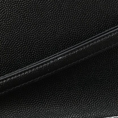 Saint Laurent Grain De Poudre Matelasse Chevron Monogram Envelope Clutch Black 12 of 15