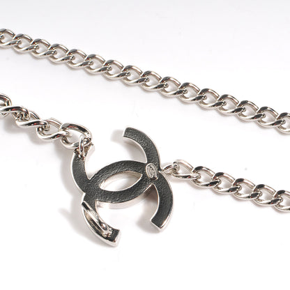 Chanel Enamel CC Chain Logo Belt Silver Black 4 of 5