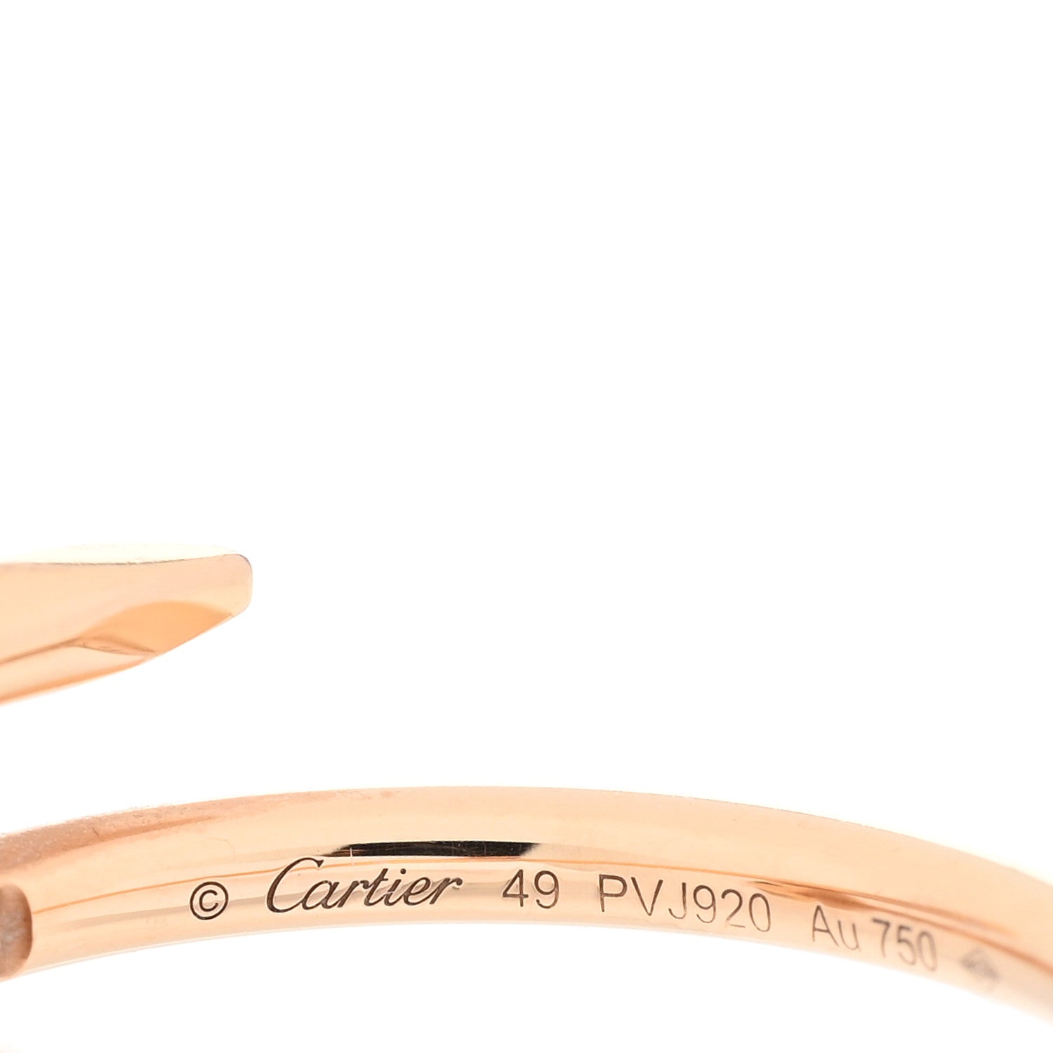 Cartier 18K Pink Gold Small Juste Un Clou Ring 49 4.75 5 of 5