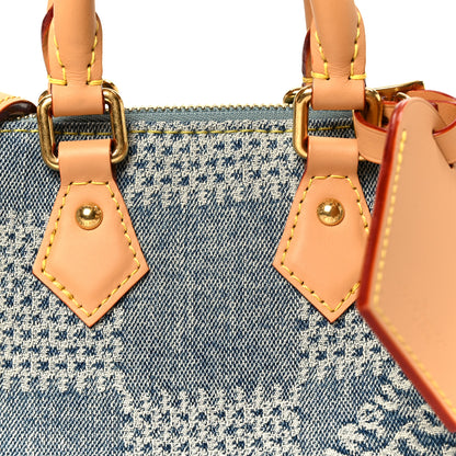 Louis Vuitton Damier Denim 3D Speedy Bandouliere 18 Bleu 7 of 9