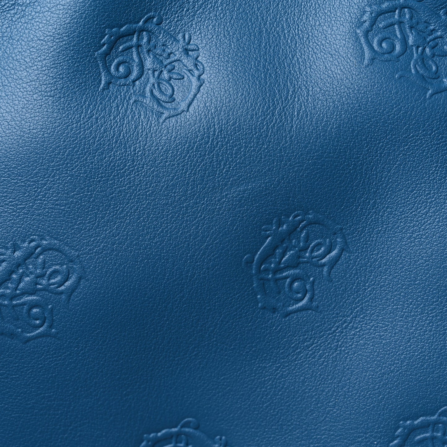Smooth Calfskin Rose Embroidered Tao Zipped Tote Blue