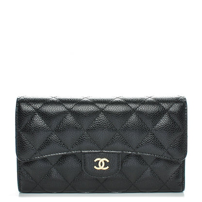 Chanel Caviar Quilted Large Flap Wallet Black 1 of 7