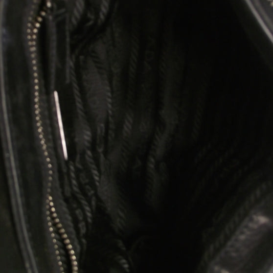 Prada Tessuto Buckle Shoulder Bag Black 8 of 8