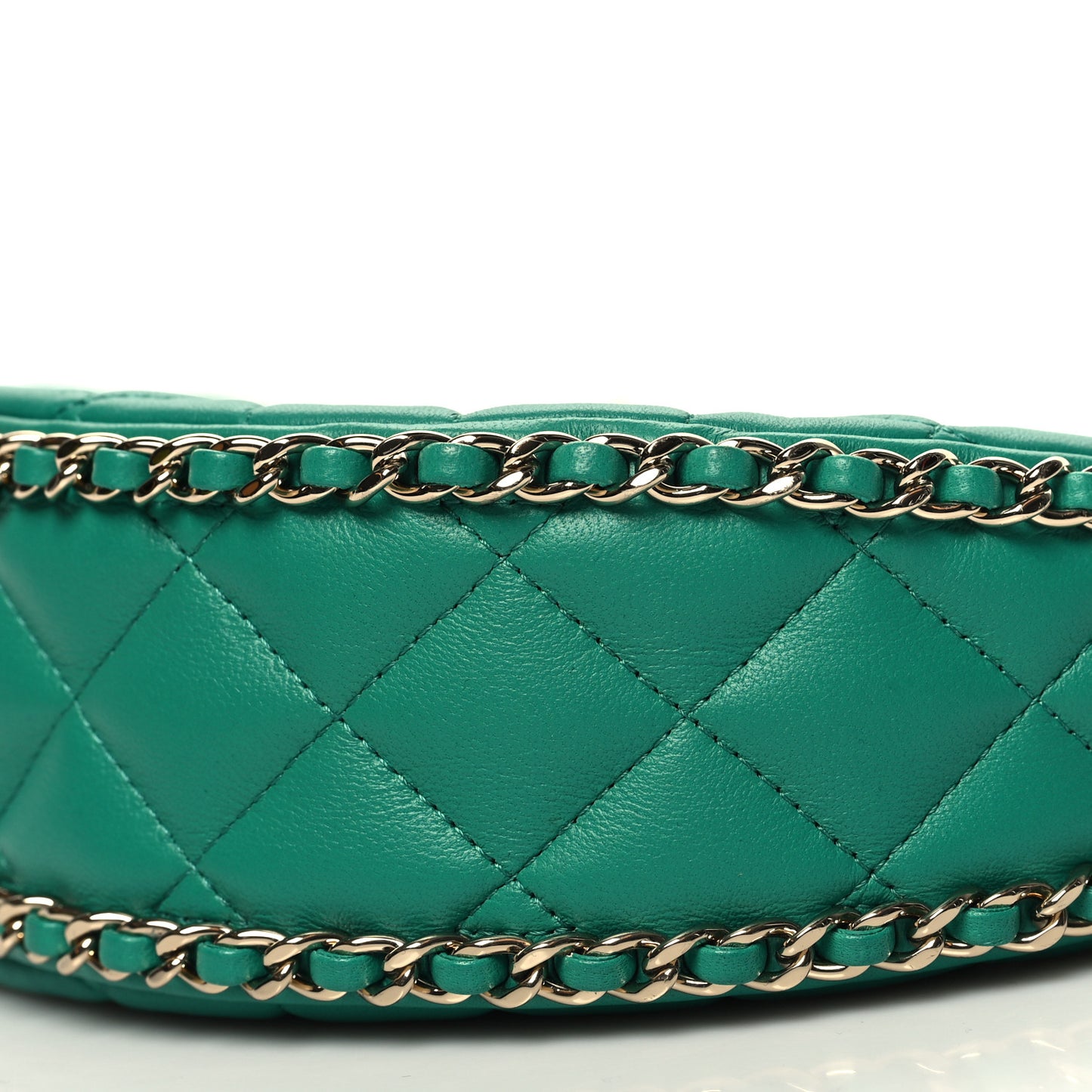 Lambskin Quilted Small Hobo Bag Green