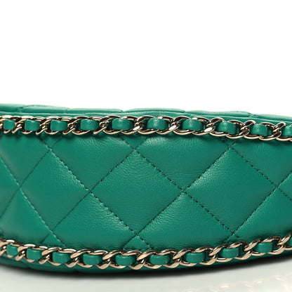 Chanel Lambskin Quilted Small Hobo Bag Green 10 of 10